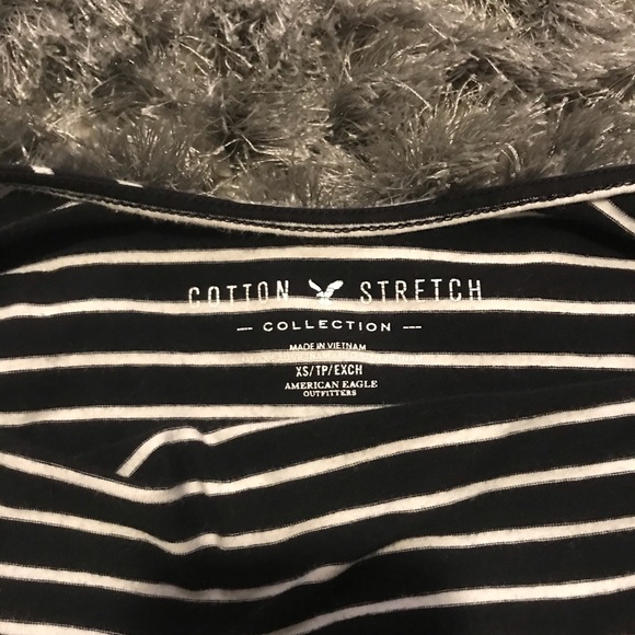 Black & White striped Crop top from American Eagle - Picture 2 of 3